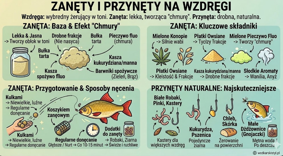 zanęty i przynęty na wzdręgi