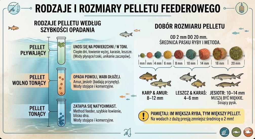 rodzaje i rozmiary pelletu
