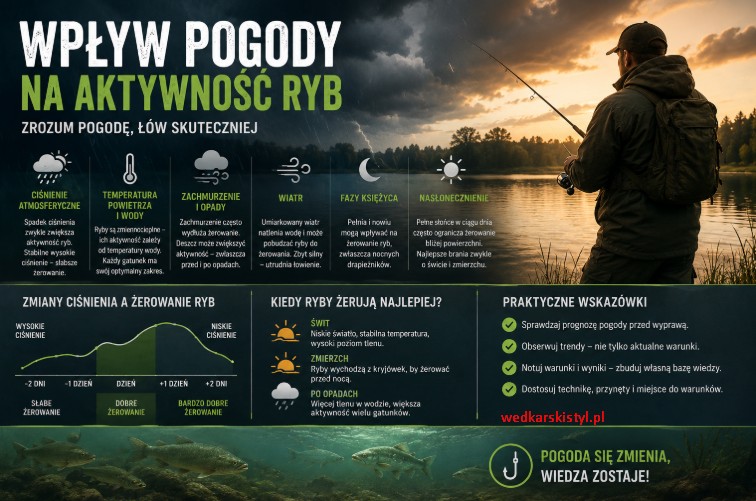 wpływ pogody na aktywność ryb